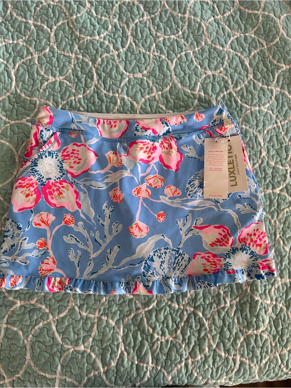 Lilly Pulitzer Luxletic Mini Anika Skort Bahamian Rhapsody Girls XL (12-14) NWT